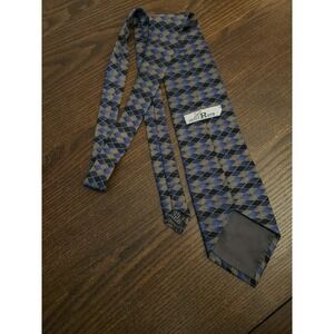 Vtg Louis Roth Mens Korean Handmade 100% Silk Necktie Geometric Design Old Money